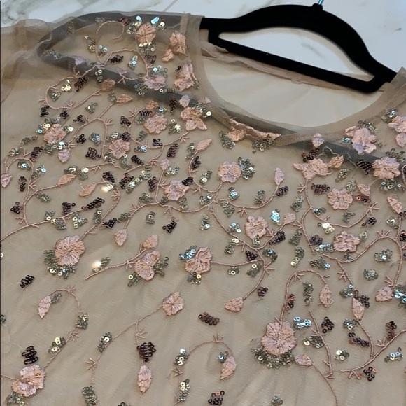 Sequin embroidered sheer T-shirt - Picture 2 of 8